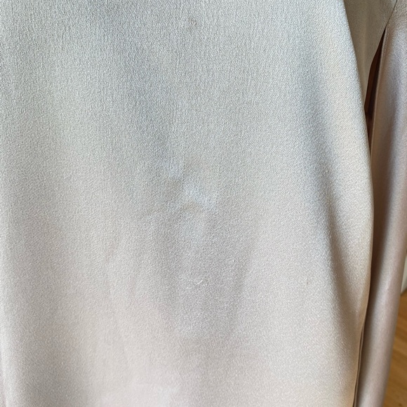 $980 TERI JON BY RICKIE FREEMAN Satin Maxi Dress In Blush. Size 10 - Picture 7 of 12